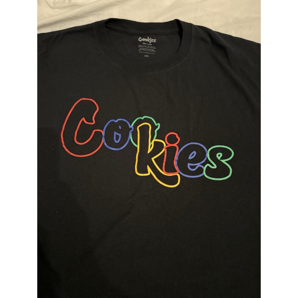 Cookies Black Short Sleeve Men's Streetwear T-Shirt Adult Size XXL